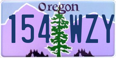 OR license plate 154WZY