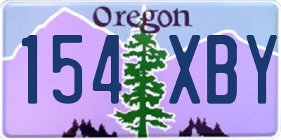 OR license plate 154XBY