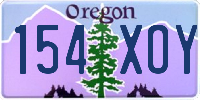 OR license plate 154XOY