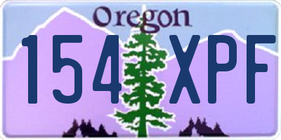 OR license plate 154XPF