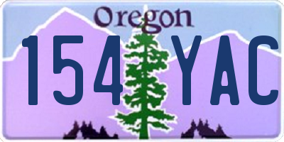OR license plate 154YAC