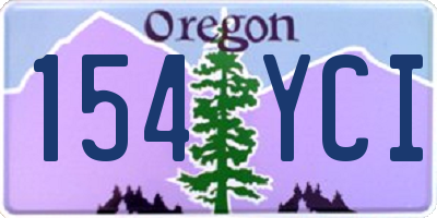 OR license plate 154YCI