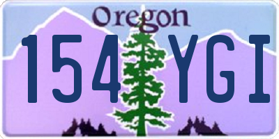 OR license plate 154YGI