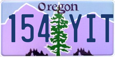 OR license plate 154YIT