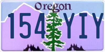 OR license plate 154YIY