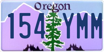 OR license plate 154YMM