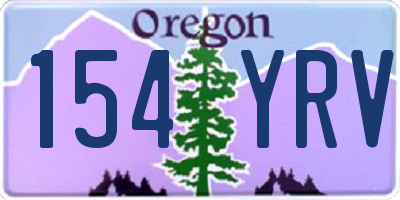 OR license plate 154YRV