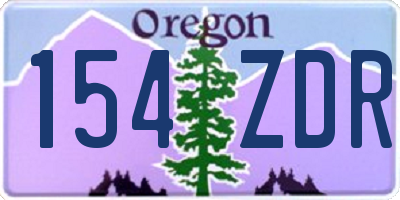 OR license plate 154ZDR