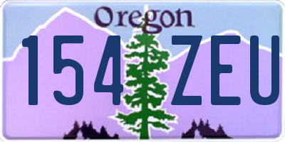 OR license plate 154ZEU