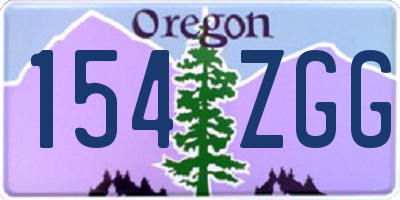 OR license plate 154ZGG