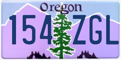 OR license plate 154ZGL