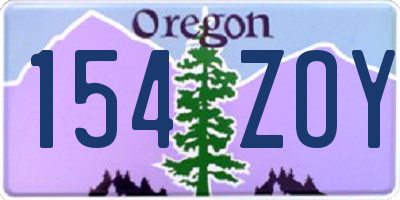OR license plate 154ZOY