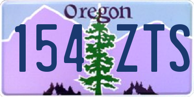 OR license plate 154ZTS