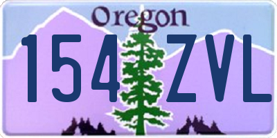 OR license plate 154ZVL
