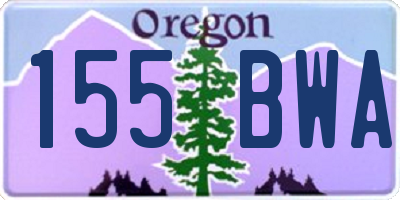 OR license plate 155BWA