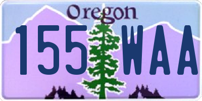OR license plate 155WAA