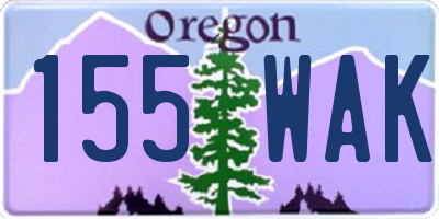 OR license plate 155WAK