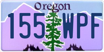 OR license plate 155WPF