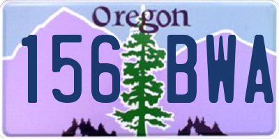 OR license plate 156BWA
