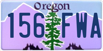 OR license plate 156FWA