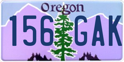 OR license plate 156GAK