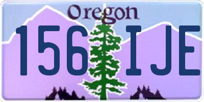 OR license plate 156IJE