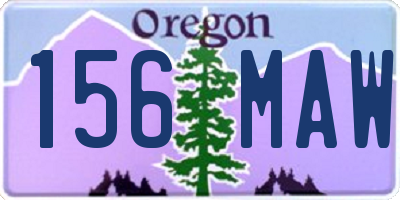 OR license plate 156MAW