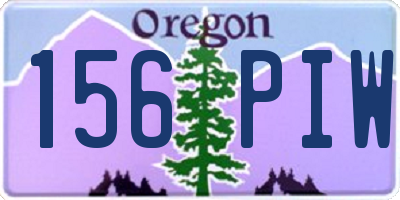 OR license plate 156PIW