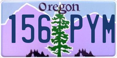 OR license plate 156PYM