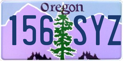 OR license plate 156SYZ