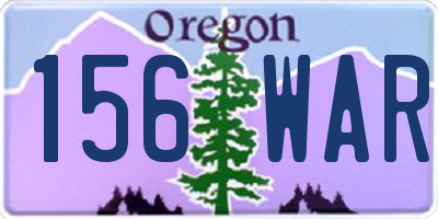 OR license plate 156WAR
