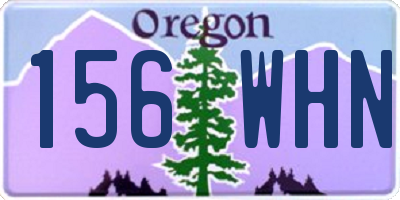 OR license plate 156WHN