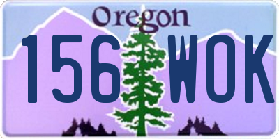 OR license plate 156WOK