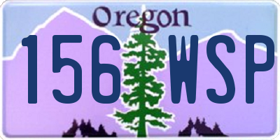 OR license plate 156WSP