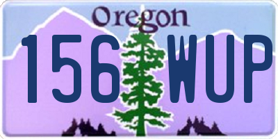 OR license plate 156WUP