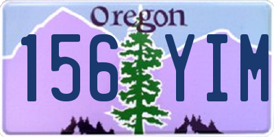 OR license plate 156YIM