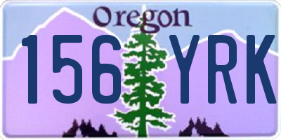 OR license plate 156YRK