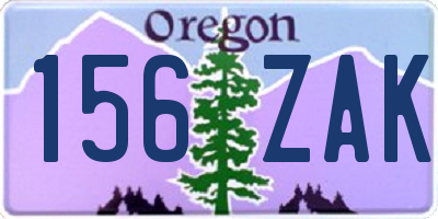 OR license plate 156ZAK