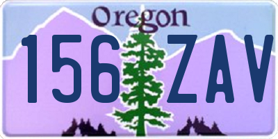 OR license plate 156ZAV