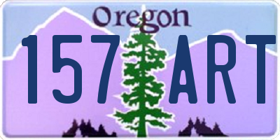 OR license plate 157ART