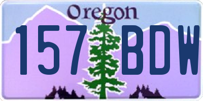 OR license plate 157BDW