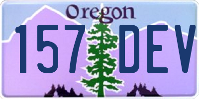 OR license plate 157DEV