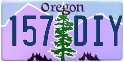 OR license plate 157DIY