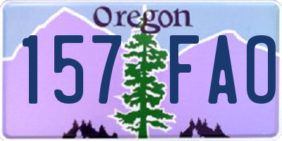 OR license plate 157FAO