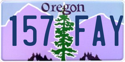 OR license plate 157FAY