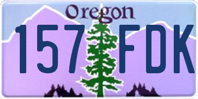 OR license plate 157FDK