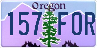 OR license plate 157FOR