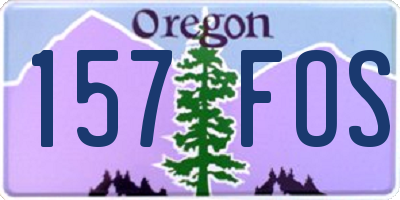 OR license plate 157FOS