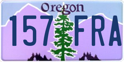 OR license plate 157FRA