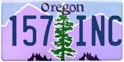 OR license plate 157INC